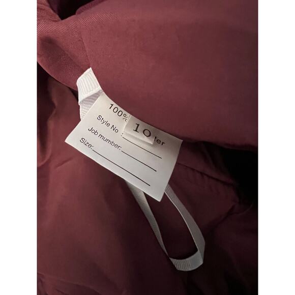 DRESS Sale Formal Dress Womens Maroon A Line Chiffon Short Sleeve Dress Sz 10 - Picture 4 of 7